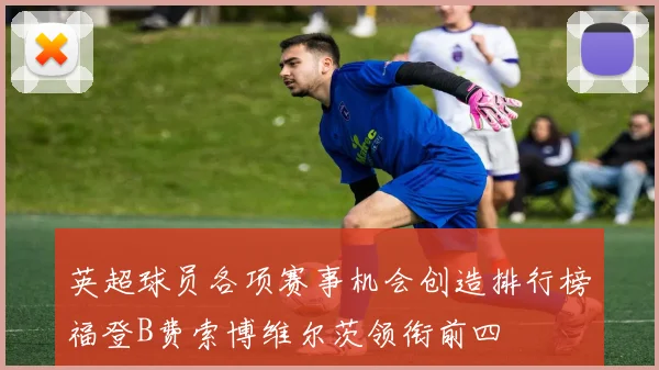 英超球员各项赛事机会创造排行榜福登B费索博维尔茨领衔前四